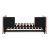Twin Size Upholstered Daybed With Pop Up Trundle - Pink
