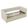 Twin Size Corduroy Daybed With Two Drawers And Slat - Beige
