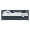 Twin Size Corduroy Daybed With Two Drawers And Slat - Gray
