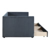 Twin Size Corduroy Daybed With Two Drawers And Slat - Gray