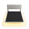 Queen Size Upholstered Bed With Sensor Light And Headboard, Floating Platform Bed - Gray