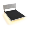 Queen Size Upholstered Bed With Sensor Light And Headboard, Floating Platform Bed - Gray