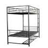 Twin Over Twin Bunk Bed With Shelf And Guardrails - Black