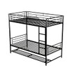 Twin Over Twin Bunk Bed With Shelf And Guardrails - Black