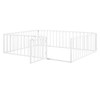 Queen Size Floor Bed Frame With Fence And Door - White
