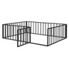 Full Size Floor Bed Frame With Fence And Door - Black