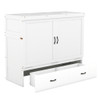 Full Size Murphy Bed With USB Port And A Large Drawer - White
