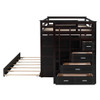 Full Over Full Bunk Bed With Twin Size Trundle And Staircase - Espresso