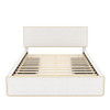 Queen Size Upholstered Platform Bed With 4 Drawers And Golden Edge On The Headboard & Footboard - White