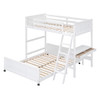 Twin Over Full Bunk Bed With Desk - White