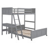 Twin Over Full Bunk Bed With Desk - Gray