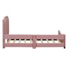 Twin Size Upholstered Daybed With Classic Stripe Shaped Headboard - Pink