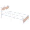 Twin Size Platform Bed, Frame With Headboard And Footboard - White