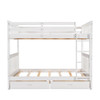Full Over Full Bunk Bed With Ladders And 2 Storage Drawers - White
