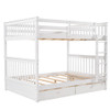 Full Over Full Bunk Bed With Ladders And 2 Storage Drawers - White