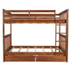 Full Over Full Bunk Bed With Ladders And 2 Storage Drawers - Walnut