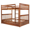 Full Over Full Bunk Bed With Ladders And 2 Storage Drawers - Walnut