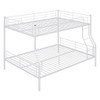 Full Long Over Queen Metal Bunk Bed - White
