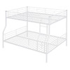 Full Long Over Queen Metal Bunk Bed - White
