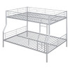 Full Long Over Queen Metal Bunk Bed - Sliver