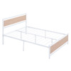 Full Size Platform Bed, Frame With Headboard And Footboard - White