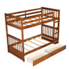 Twin Over Twin Bunk Bed With Ladders And 2 Storage Drawers - Walnut