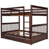 Full Over Full Bunk Bed With Ladders And 2 Storage Drawers - Espresso