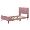Twin Size Upholstered Platform Bed - Pink