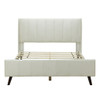 Queen Size Upholstered Platform Bed - Beige