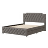 Queen Size Upholstered Platform Bed With 2 Drawers And 2 Sets Of USB Ports On Each Side - Gray