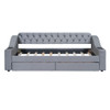 Twin Size Upholstered Daybed With Storage Armrests And USB Port - Gray