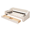 Twin Size Upholstered Daybed With Storage Armrests And USB Port - Beige