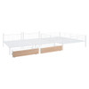 Full Over Twin & Twin Triple Bunk Bed With Drawers, Multi-Functional Frame With Desks And Shelves In The Middle - White