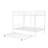 Full Over Full Metal Bunk Bed With Trundle - White