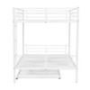 Full Over Full Metal Bunk Bed With Trundle - White