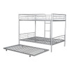 Full Over Full Metal Bunk Bed With Trundle - Silver