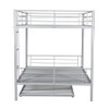 Full Over Full Metal Bunk Bed With Trundle - Silver