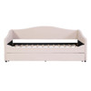 Twin Size Upholstered Daybed With Light And Trundle - Beige