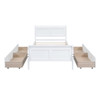 Twin Size Platform Bed With 4 Drawers And Streamlined Headboard & Footboard - White