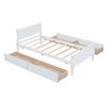 Twin Size Platform Bed With 4 Drawers And Streamlined Headboard & Footboard - White