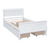 Twin Size Platform Bed With 4 Drawers And Streamlined Headboard & Footboard - White
