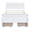 Twin Size Platform Bed With 4 Drawers And Streamlined Headboard & Footboard - White