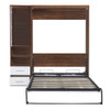 Full Size Murphy Wall Bed With Cabinet - White