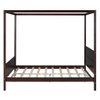 Queen Size Canopy Platform Bed With Headboard And Footboard, Slat Support Leg - Espresso