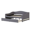 Full Size Upholstered Daybed With Light And Trundle - Gray