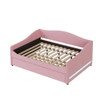 Full Size Upholstered Daybed With Light And Trundle - Pink