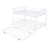 Full Long Over Queen Bunk Bed With Twin Size Trundle - White
