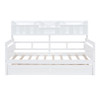 Twin Size Daybed, Slat Support, With Bedside Shelves And Two Drawers - White