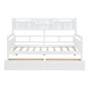 Twin Size Daybed, Slat Support, With Bedside Shelves And Two Drawers - White