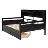 Full Size Daybed, Slat Support, With Bedside Shelf And Two Drawers - Espresso